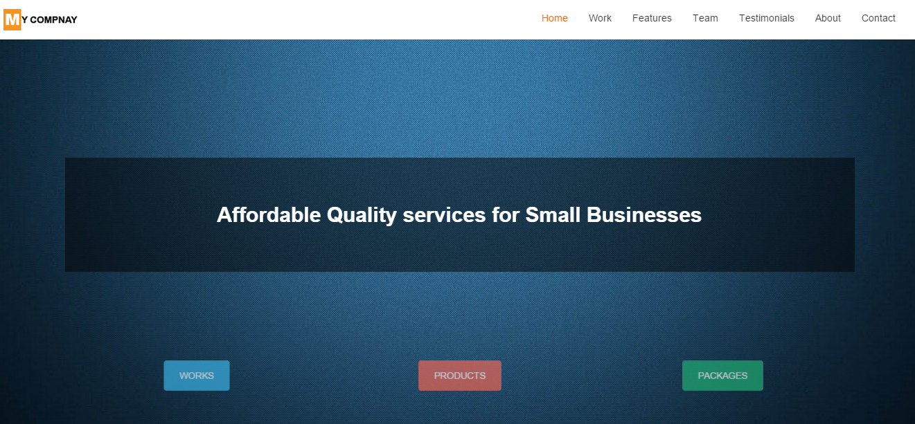 One Page Company Website